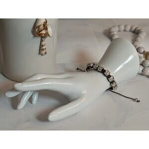 Cute Vintage 2000s Mocha Brown Silver-Tone Owl Bead Paracord Adjustable Bracelet